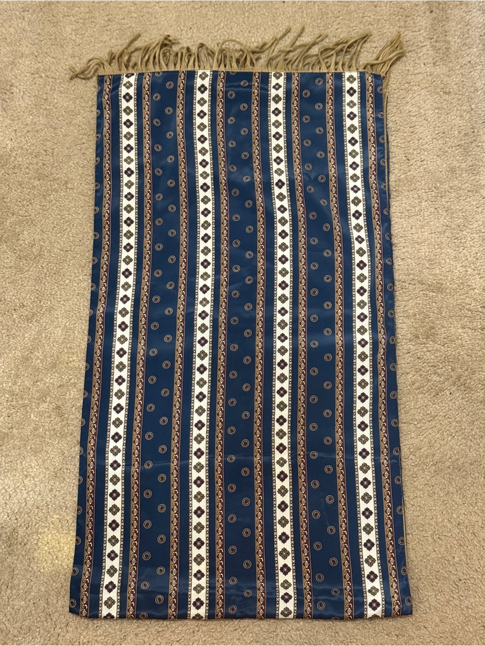 Blue Striped Boho Scarf
